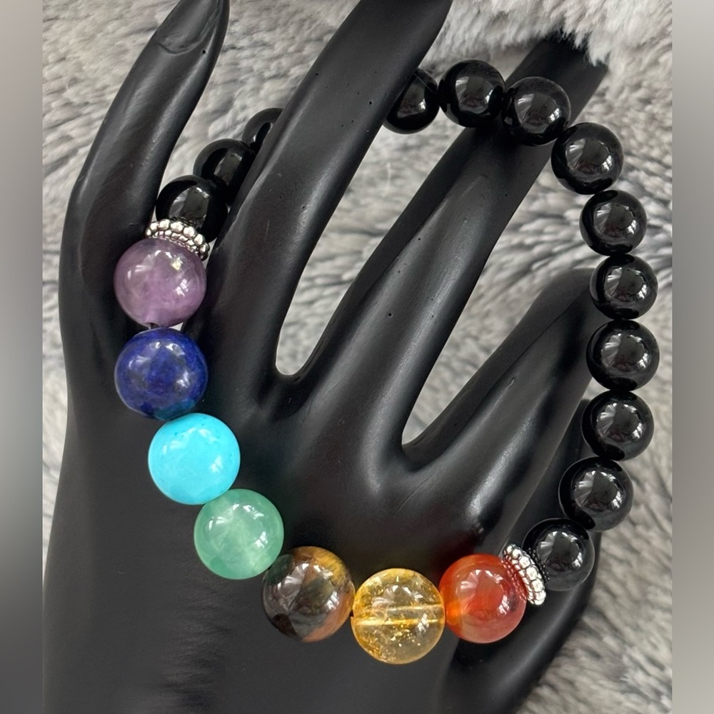Gemstone Chakra Obsidian Bracelet